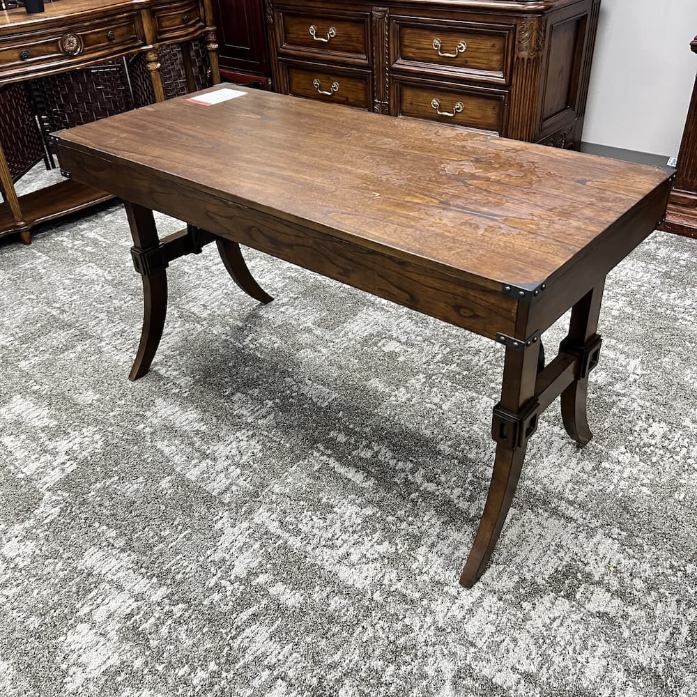 55" x 24" Walnut Veneer Executive Writing Desk - Image 2