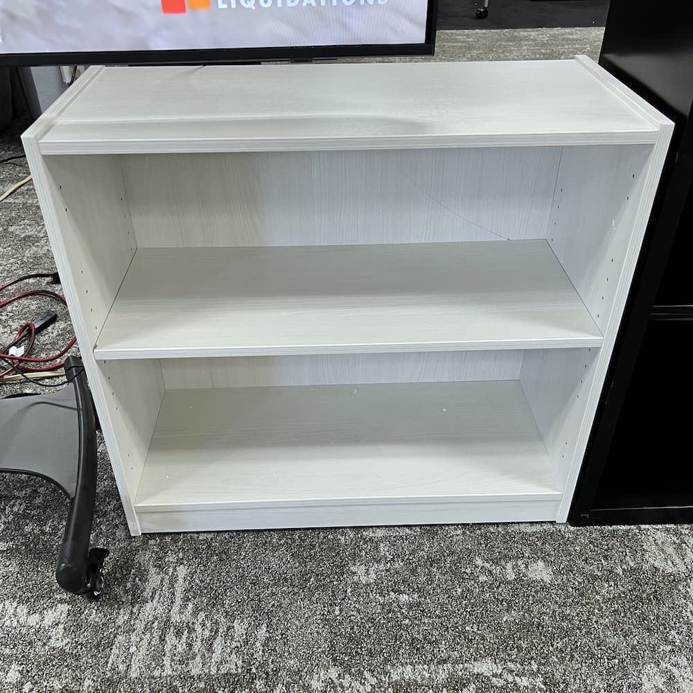 Arcadia white laminate bookcase, open box office furniture