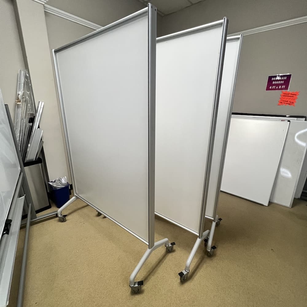 white dry erase rolling boards, used office furniture