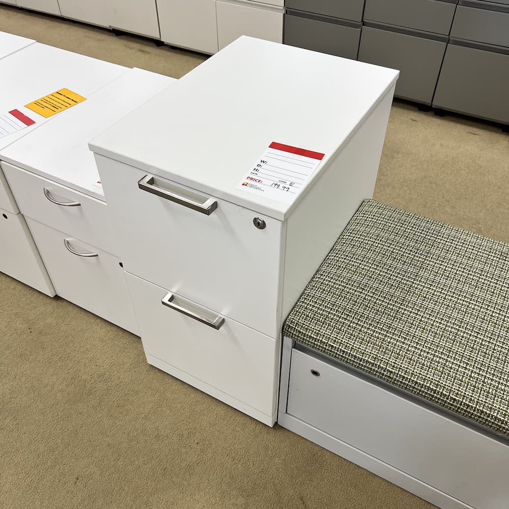 white laminate vertical file file rolling, open box office furniture