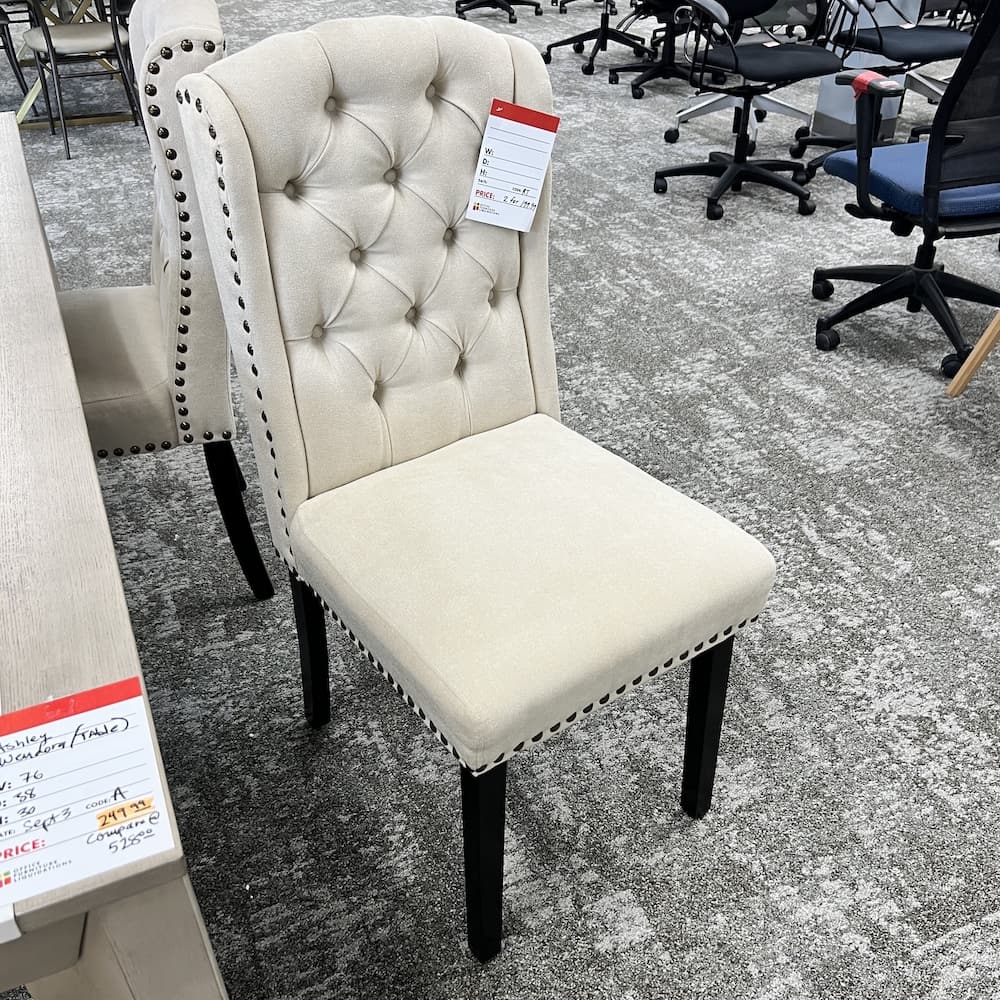 beige tufted seat dining chair, used furniture