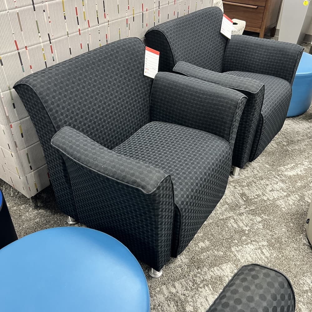 black fabric upholstery steelcase turnstone Jenny chairs, used office furniture, commercial