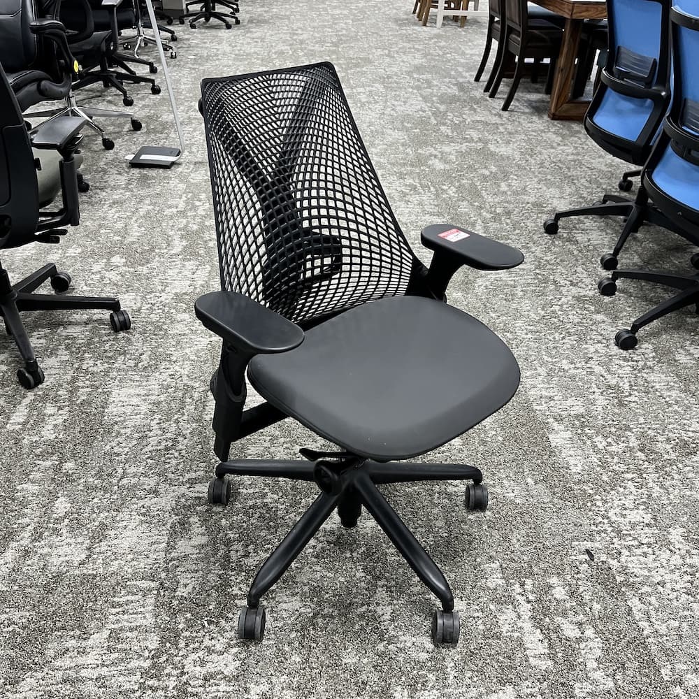 Herman Miller Black and Grey Sayl with Elastomer Back Executive Task Chair