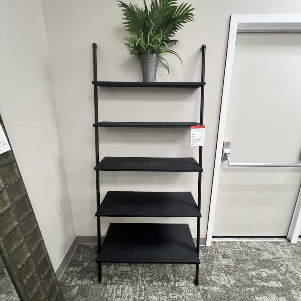 black ladder wall leaning bookcase for decor, used furniture