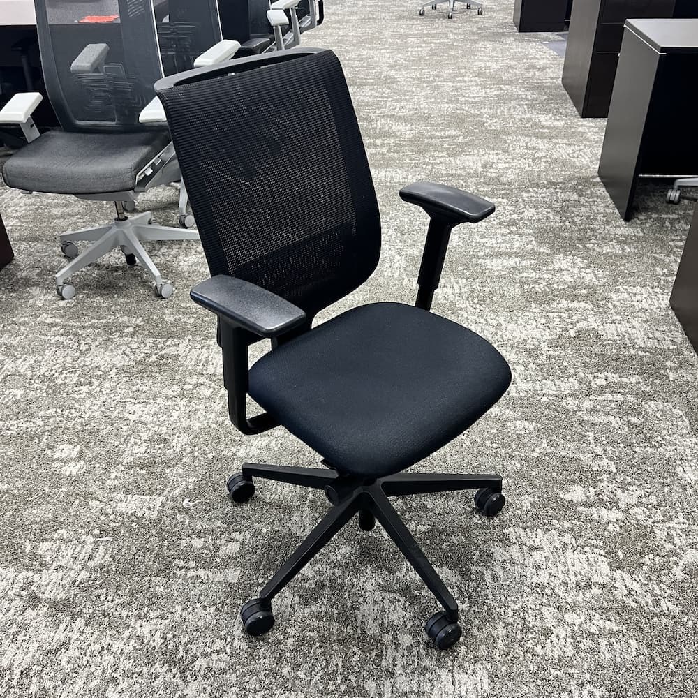 black steelcase reply task chair used office furniture