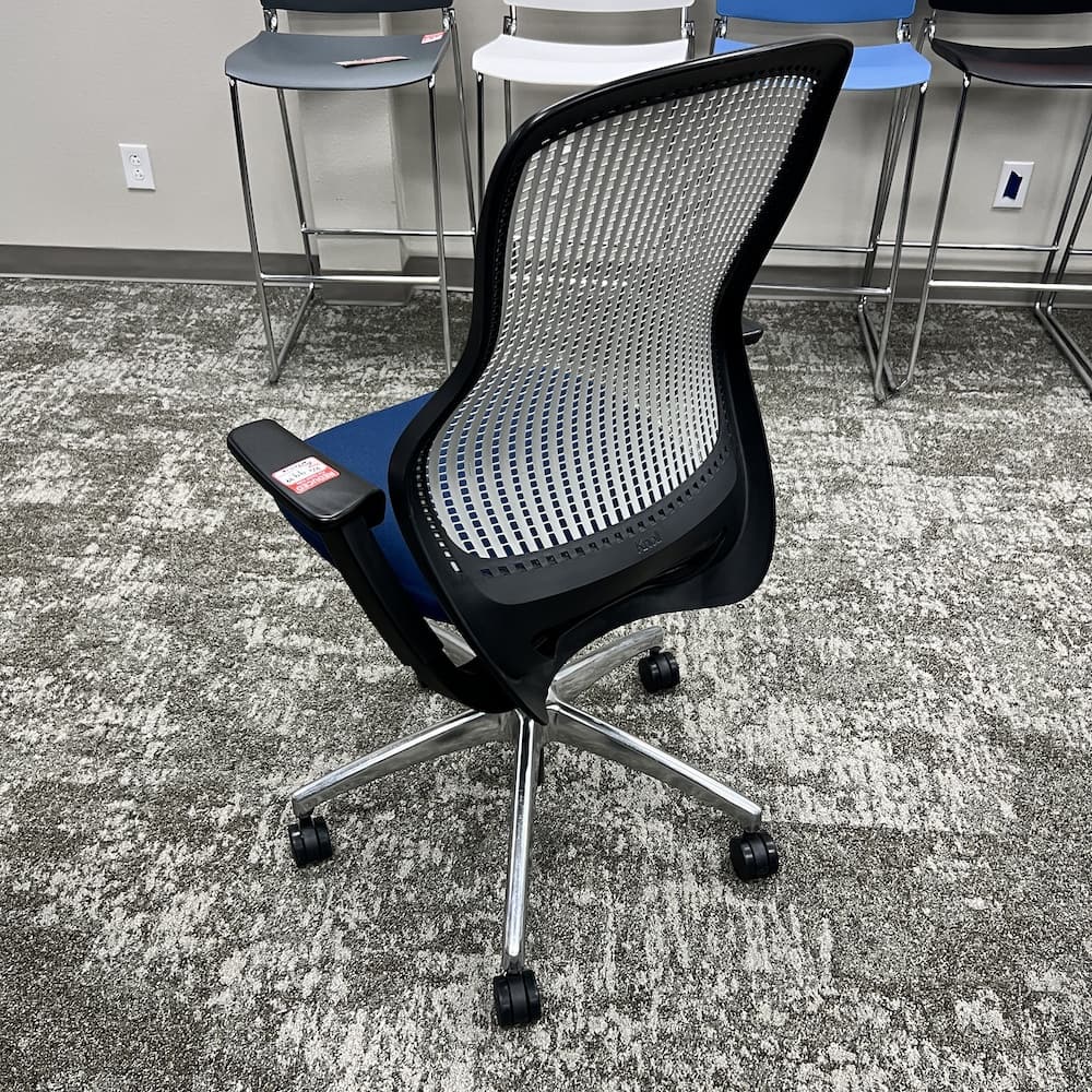 blue grey black knoll office chair, used office furniture