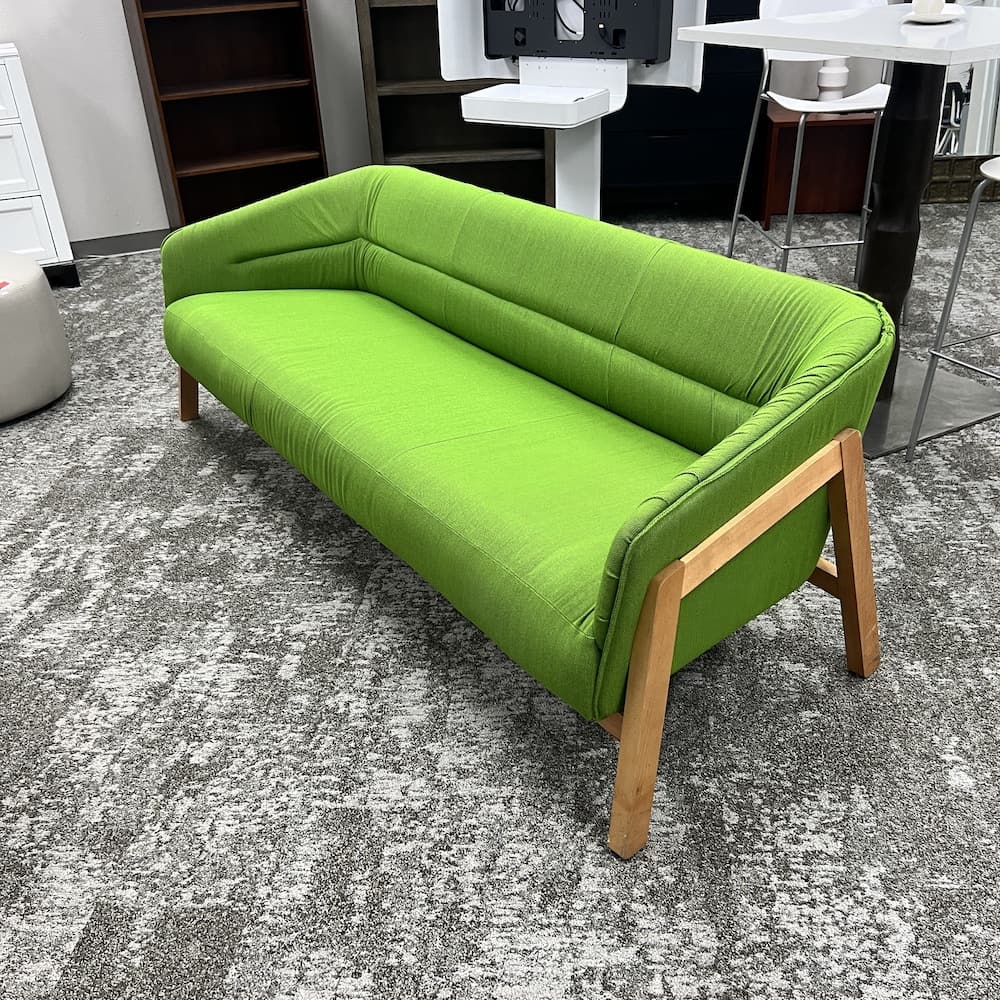 jasper Indie green sofa couch, commercial, used office furniture