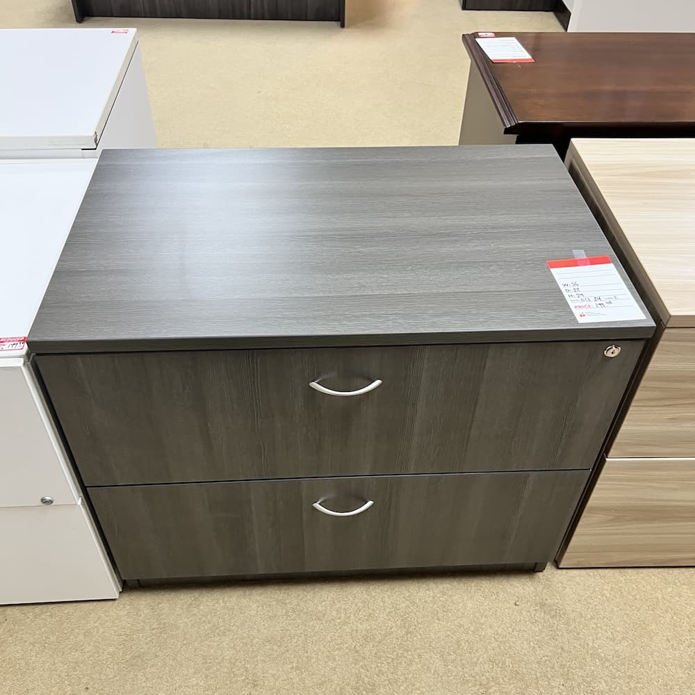 36" W x 29" H Hon Grey Laminate 2 Drawer Lateral File Cabinet
