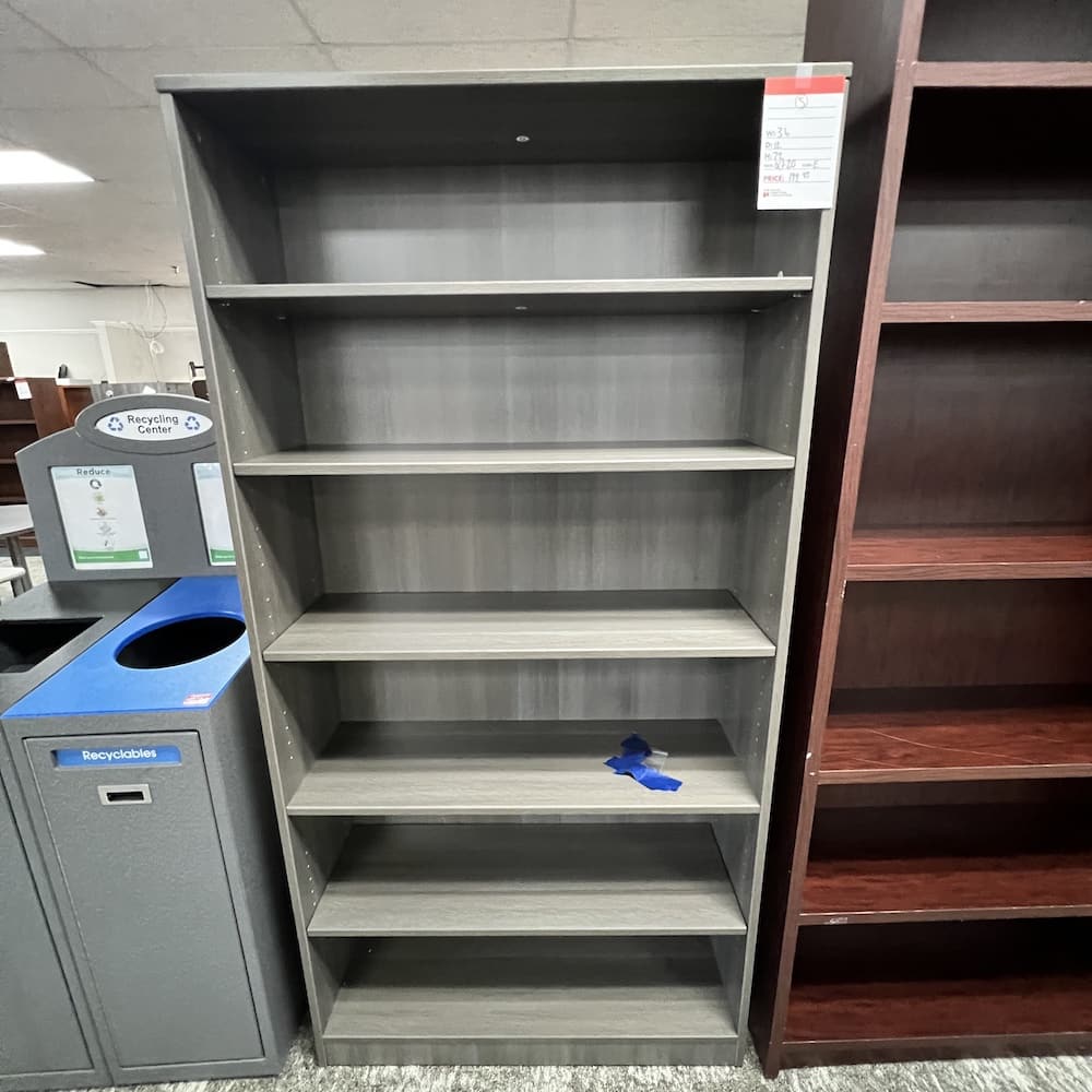 hon laminate bookcase, grey, used office furniture