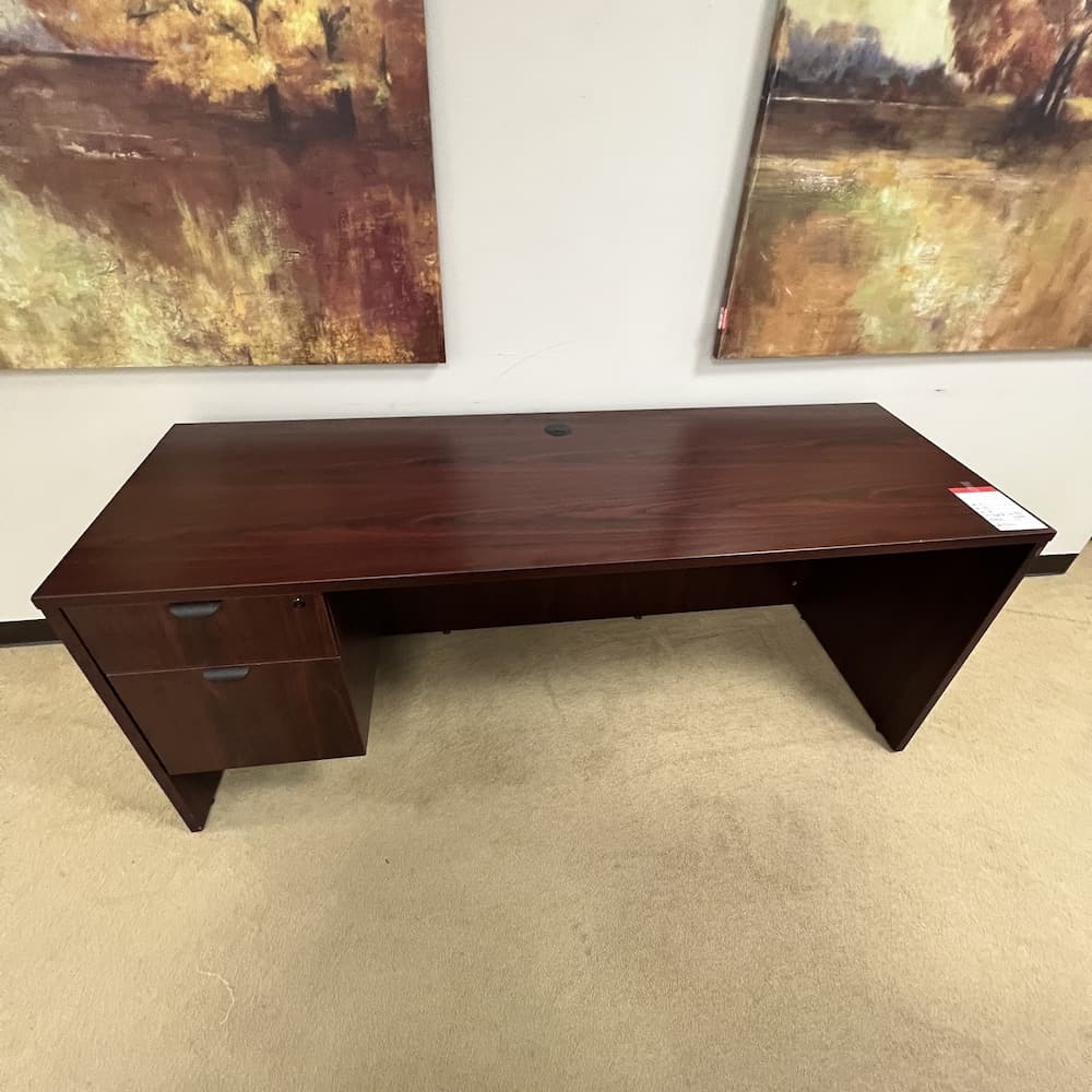 mahogany desk credenza with single hanging box file 71 x 24