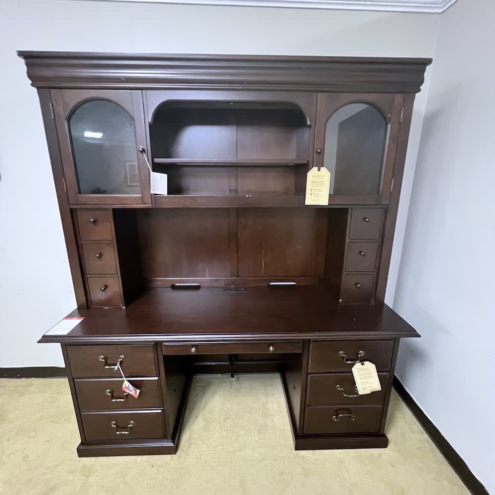 mahogany veneer wood traditional desk credenza