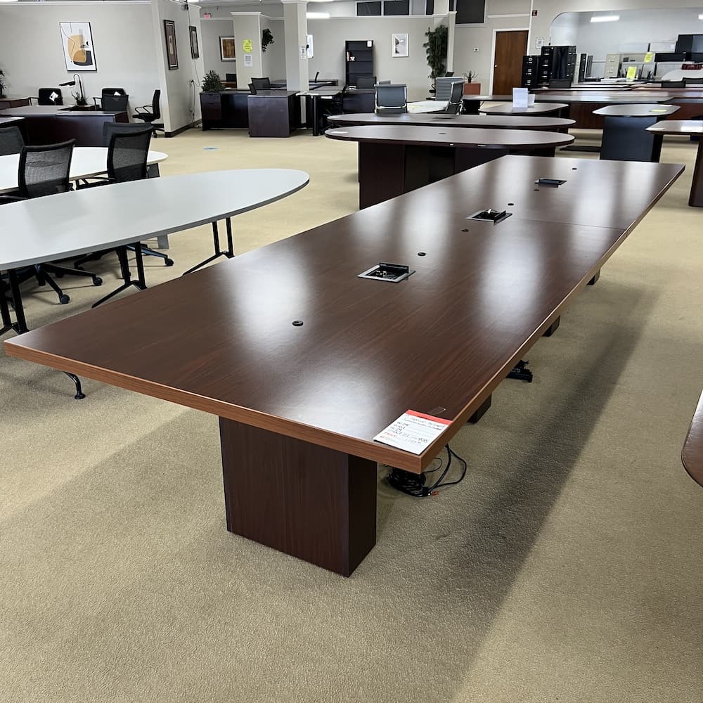 mahogany rectangle 14 ft conference, used office furniture