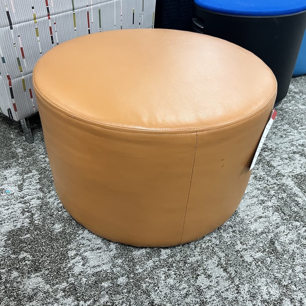 ottoman vinyl steelcase turnstone circle cylindrical, used office furniture