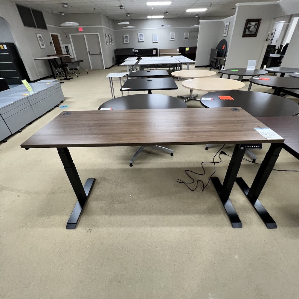 New Closeout - White or Walnut Height Adjustable Programmable Electric Standing Desk