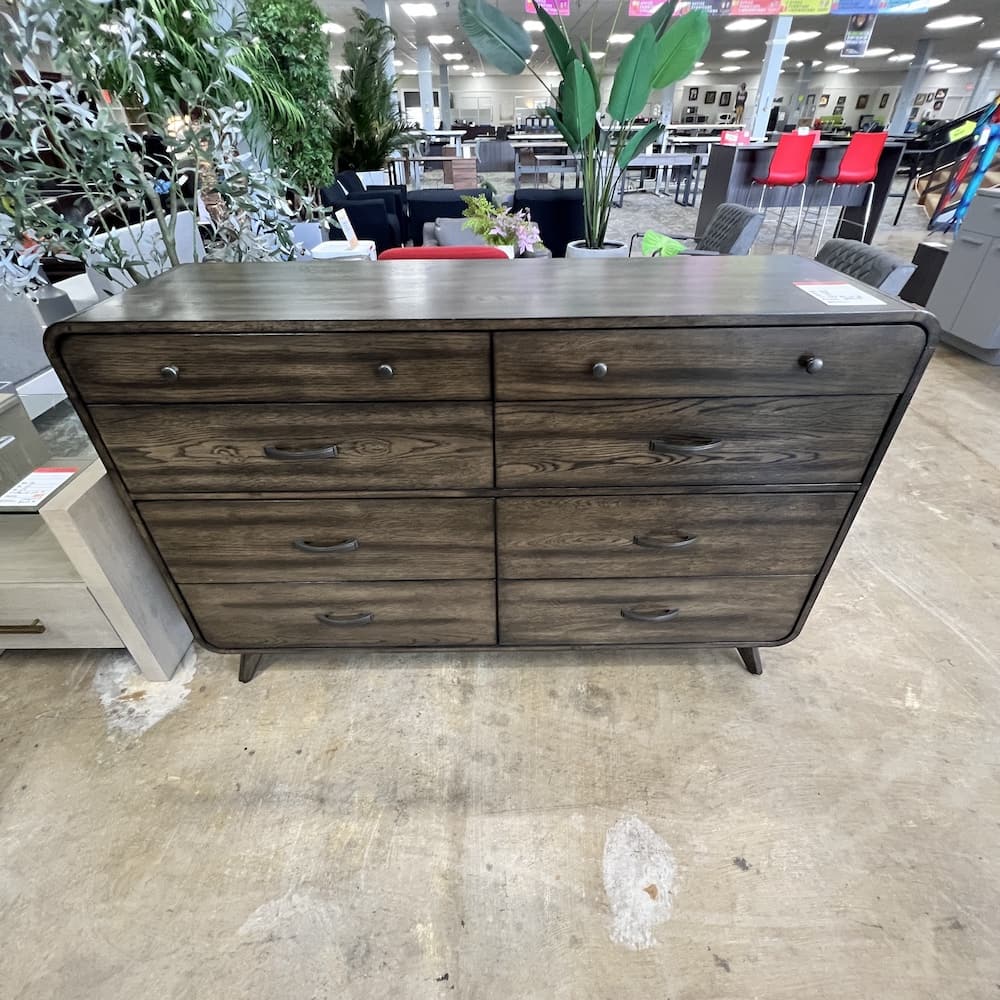walnut dark veneer 5 drawer tall dresser rex, open box home furniture
