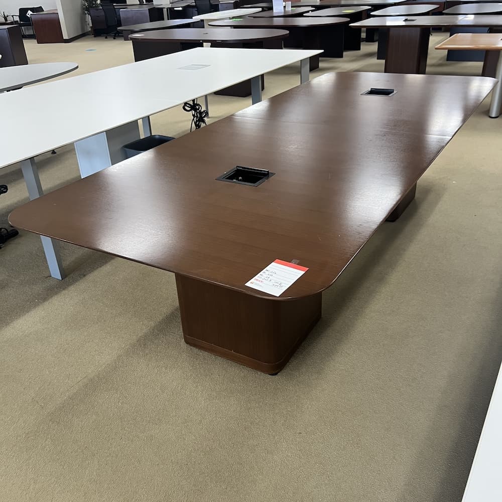 walnut rectangle conference table, used office furniture