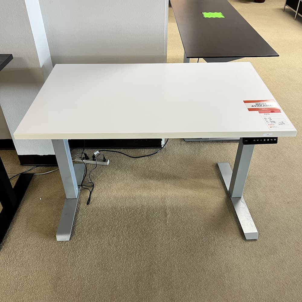 amq steelcase height adjustable standing electric desk 46x29, used office furniture